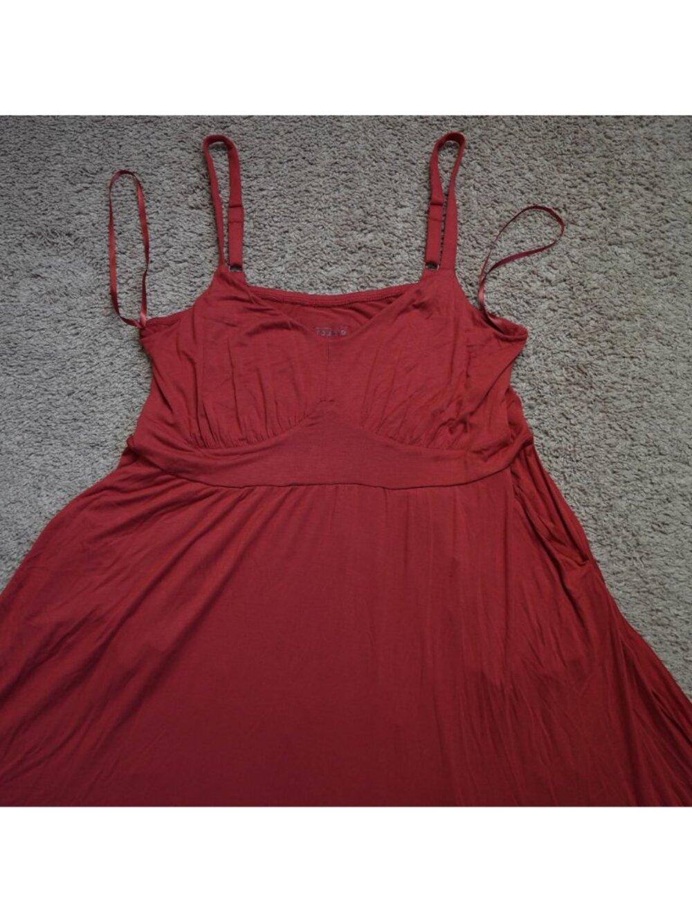 Torrid Maxi Dress Womens 1 Red Babydoll Ruffle Hem Flowy Boho Adjustable Straps - Picture 2 of 10